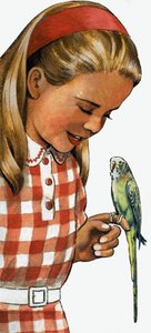 Flicka med undulat av English School