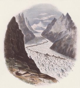 Glaciärer (färgad gravyr) av English School