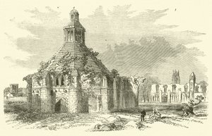 Glastonbury Abbey (gravyr) av English School