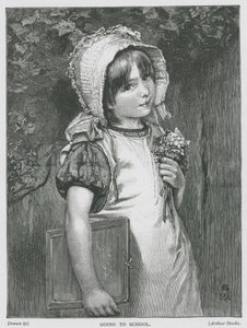 På väg till skolan (gravyr) av English School