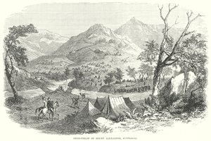 Guldfält vid Mount Alexander, Australien (gravyr) av English School