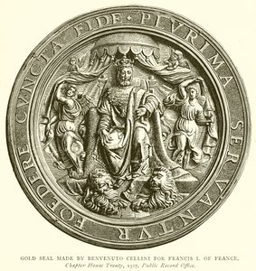 Guldsigill tillverkad av Benvenuto Cellini för Francis I av Frankrike av English School