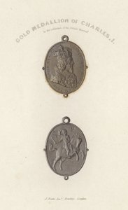Guldmedaljong av Charles I av English School