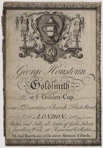 Guld- och silversmeder, George Houstoun, handelskort av English School