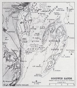 Goodwin Sands (litho) av English School