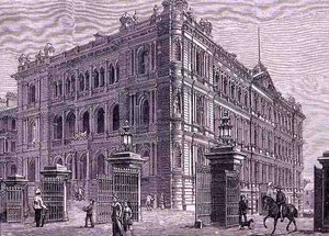Regeringsbyggnader, Macquarie Street, Sydney, Australien, från "Australian Pictures", pub. av The Religious Tract Society av English School