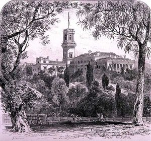 Government House, Melbourne, Australien, från "Australian Pictures", pub. av The Religious Tract Society av English School