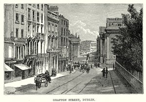 Grafton Street, Dublin (engraving) av English School