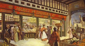 Grainger Market Hall Bazaar Newcastle, existerar fortfarande i sin ursprungliga form, 1895 av English School