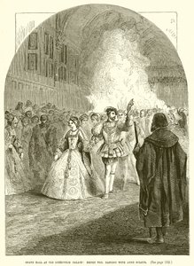 Grand Ball på Old Greenwich Palace: Henry VIII. dansar med Anne Boleyn av English School
