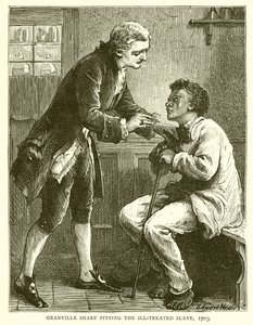 Granville Sharp medlidande den illa behandlade slaven, 1703 av English School
