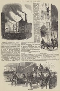 Great Fire in Lambeth (gravyr) av English School