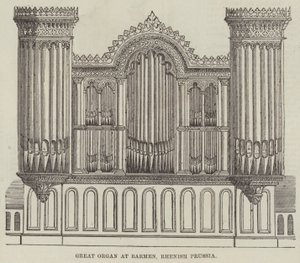 Great Organ at Barmen, Rhenish Preussen (gravyr) av English School
