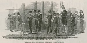 Greenwich Royal Hospital Schools; Ta och spela in sextantobservationer av English School