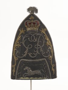 Grenadierkeps, South Bn, Hampshire Militia, buren av Lt J B Harrison av English School