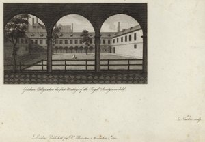 Gresham College, där de första mötena i Royal Society hölls av English School