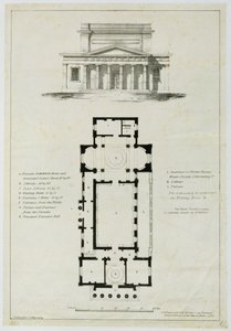 Grundplan för de nedre församlingsrummen, Bath, graverad av Charles Hullmandel (1789-1850) av English School