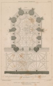 Grundplan för Chantry Chapel, St Stephens Chapel, Westminster Palace av English School