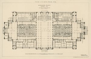 Planritning av norra terrassen på Alexandra Palace av English School
