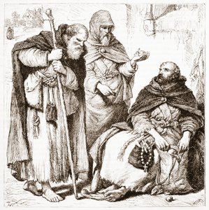 Grupp av Mendicant Friars, illustration från The History of Protestantism av James Aitken Wylie (1808-1890), pub. 1878 av English School