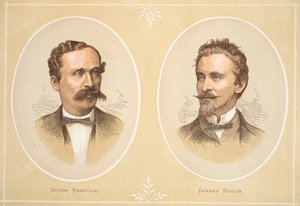 Gustav Nachtigal och Gerard Rohlfs, illustration från The Pictorial Edition av David Livingstones liv och upptäckter av J. Ewing Richie, pub. av A. Fullarton & Co., 1876 av English School
