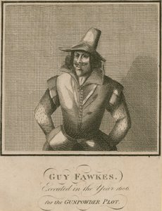 Guy Fawkes, avrättad år 1606 för Gunpowder Plot av English School