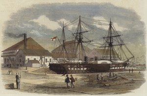 HMS Leopard i bryggan i Shanghai av English School