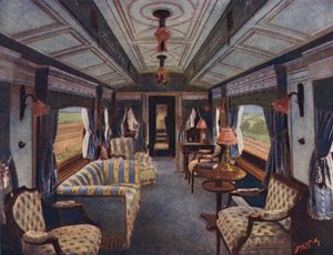 HM The Queens Day Compartment, Royal Saloon, London och North Western Railway av English School