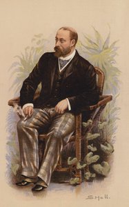H.K.H. Prinsen av Wales, blivande kung Edward VII (färglitografi) av English School