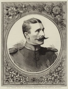 H S H Prins Henrik av Battenberg, förlovad med prinsessan Beatrice (gravyr) av English School