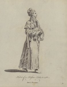 En persisk kvinnas klädedräkt 1568 (gravyr) av English School