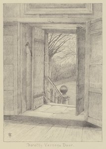 Haddon Hall, Dorothy Vernons dörr (litho) av English School