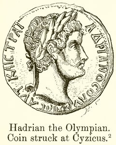 Hadrianus den olympier. Mynt slaget vid Cyzicus av English School