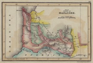 Halva Manasse stammen (färgad gravyr) av English School