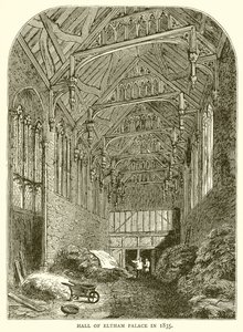 Hall of Eltham Palace 1835 av English School