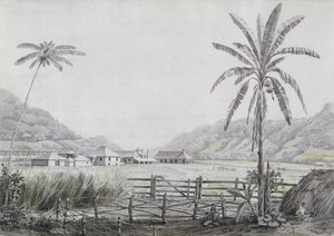 Halse Hall, Jamaica, ca 1780 (wc & grafit på papper) av English School