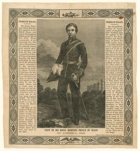 Näsduk till minne av Prince of Wales resa till Amerika, 1860 av English School