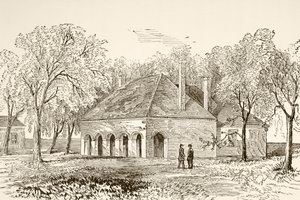 Hanover Court House, Virginia (litho) av English School