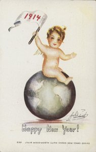 Gott nytt årskort, 1914 av English School