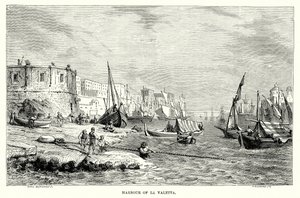 Valettas hamn (gravyr) av English School