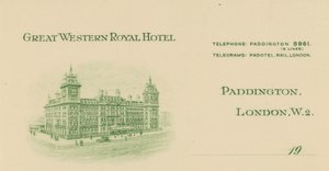Headed anteckningspapper från Great Western Royal Hotel av English School