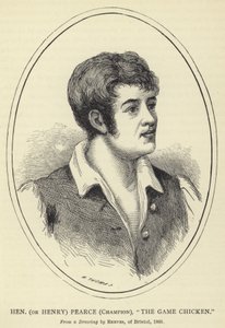 Hen (eller Henry) Pearce, Champion, The Game Chicken, från en teckning av Reeves, Bristol, 1805 av English School