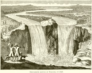 Hennepins Sketch of Niagara 1678 av English School