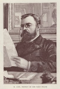 Henri Loze, fransk politiker och polisprefekt för Paris (litho) av English School
