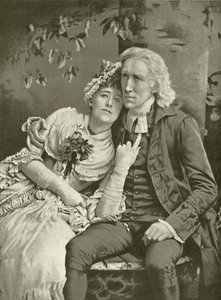 Henry Irving som The Vicar och Ellen Terry som Olivia (gravyr) av English School