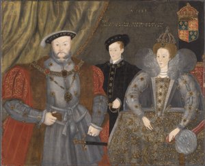 Henrik VIII, Elizabeth I och Edward VI, 1597 av English School