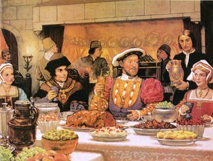 Henry VIII med Sir Thomas More till höger av English School