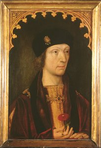 Henry VII (olja på panel) av English School