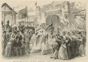 Henry V kommer in i London efter slaget vid Agincourt av English School