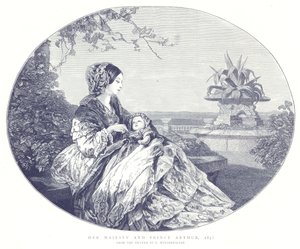 Hennes Majestät och Prins Arthur, 1850 av English School